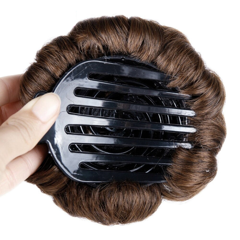 Women's Hair Extensions Flower Shape Synthetic Hair Bun Scrunchie 3