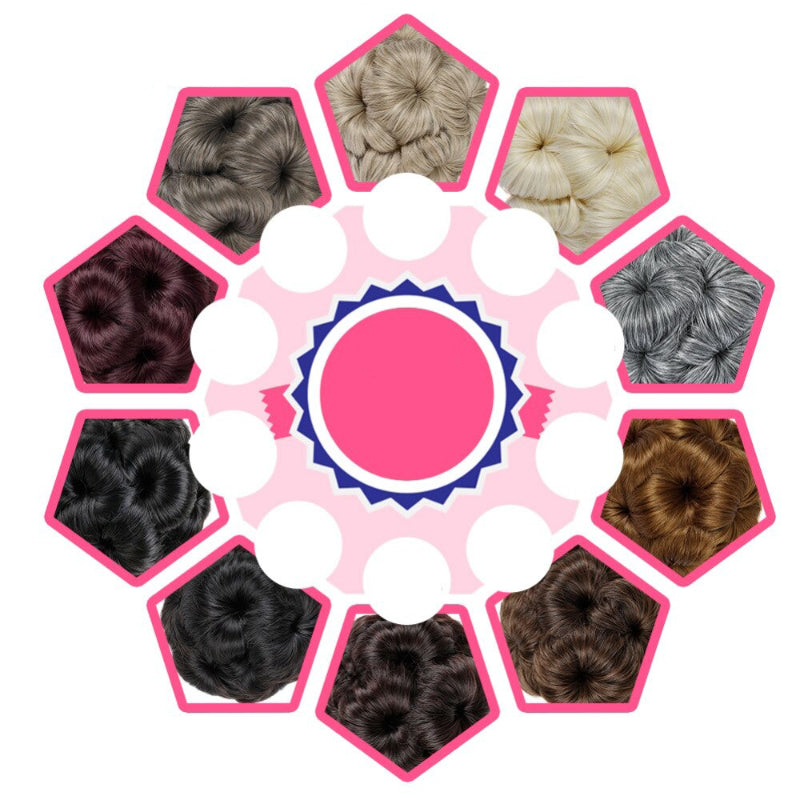 Women's Hair Extensions Flower Shape Synthetic Hair Bun Scrunchie 7