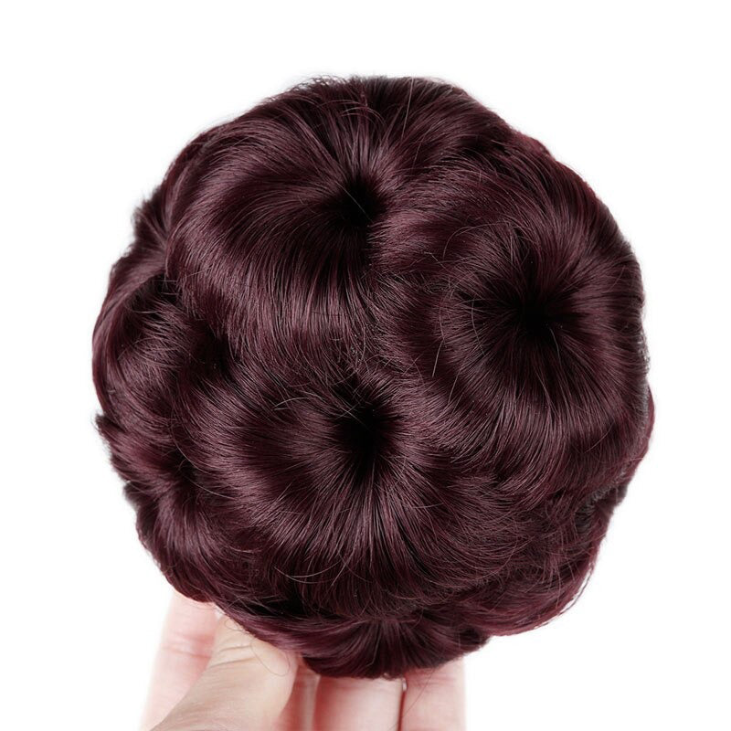 Women's Hair Extensions Flower Shape Synthetic Hair Bun Scrunchie 8
