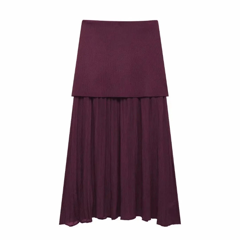 Women's Knitted Sleeveless Vest Top and Maxi Skirt Set 11