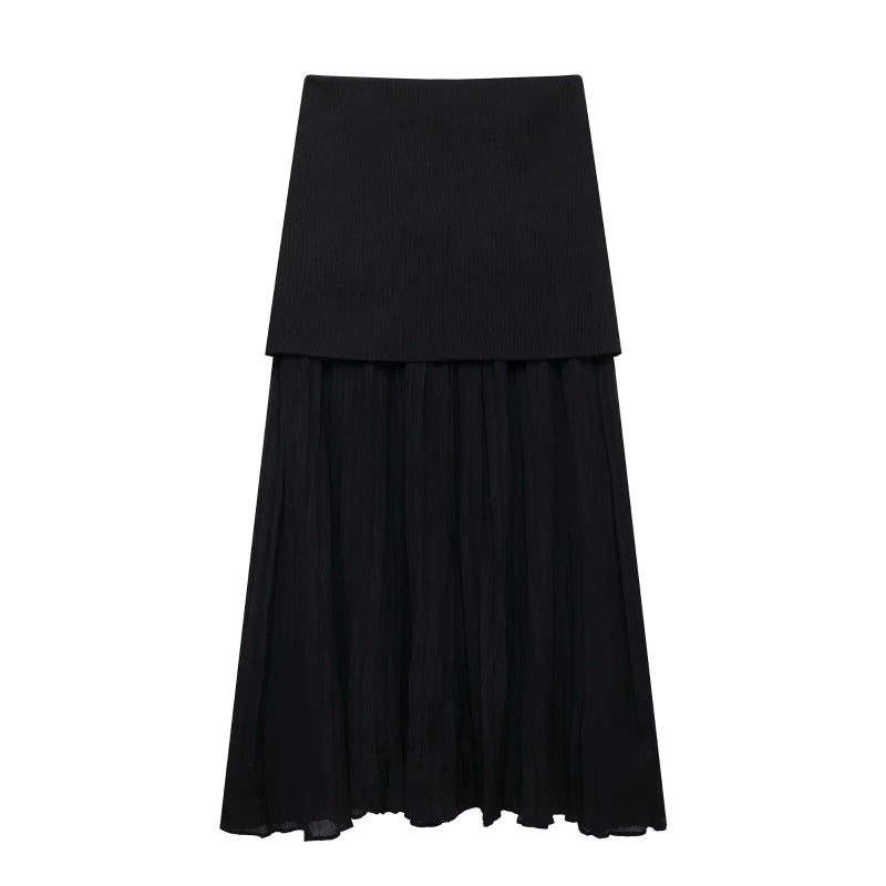 Women's Knitted Sleeveless Vest Top and Maxi Skirt Set 13