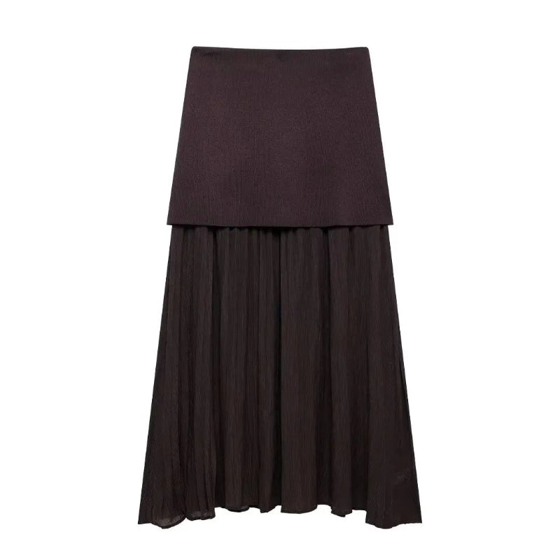 Women's Knitted Sleeveless Vest Top and Maxi Skirt Set 14