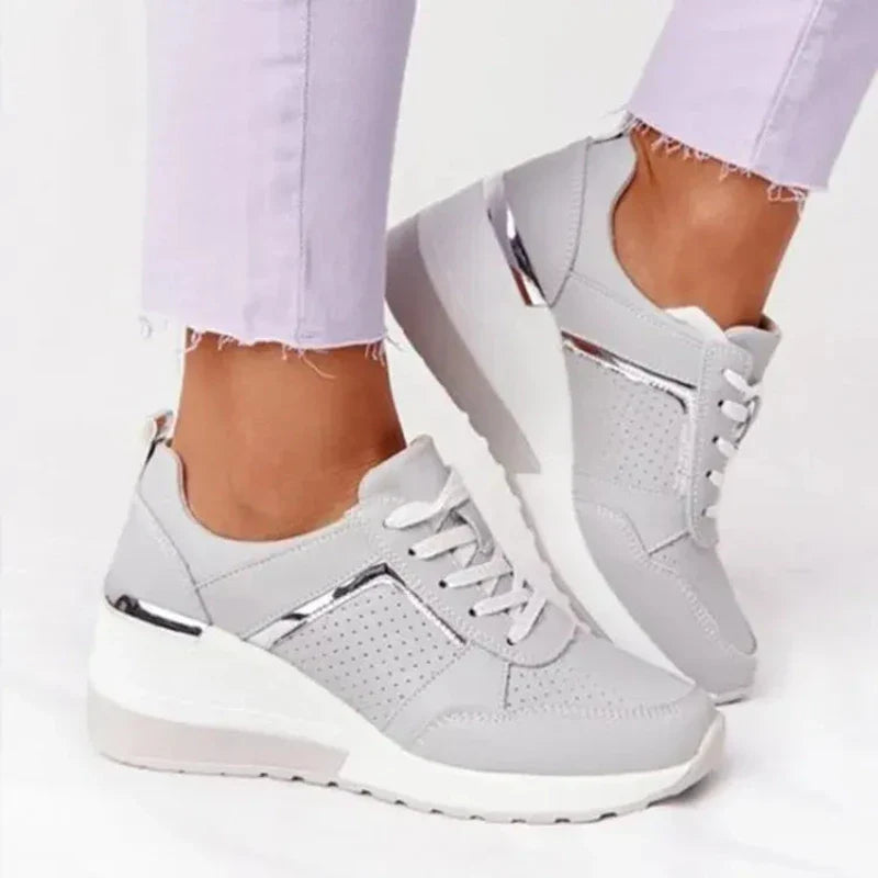 Women's Lace-Up Sneakers with Cushioned Sole – Breathable Mesh and Suede Casual Footwear 3