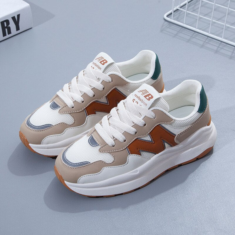 Women's Lace-Up Sneakers with Cushioned Sole – Suede and Mesh Casual Sneakers for Everyday Wear 2
