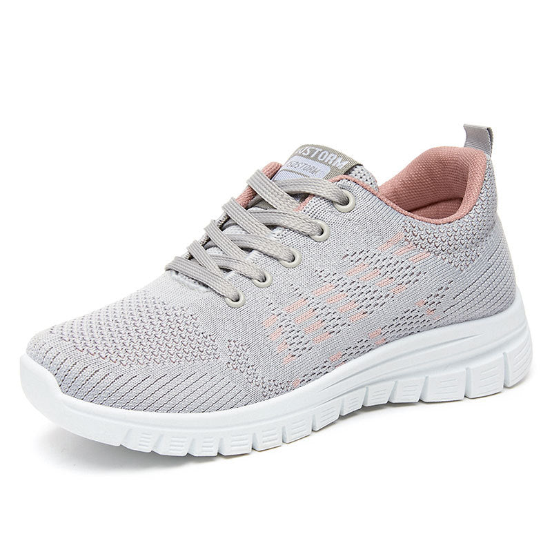 Women's Lightweight Lace-Up Sneakers with Breathable Knit and Cushioned Sole 3