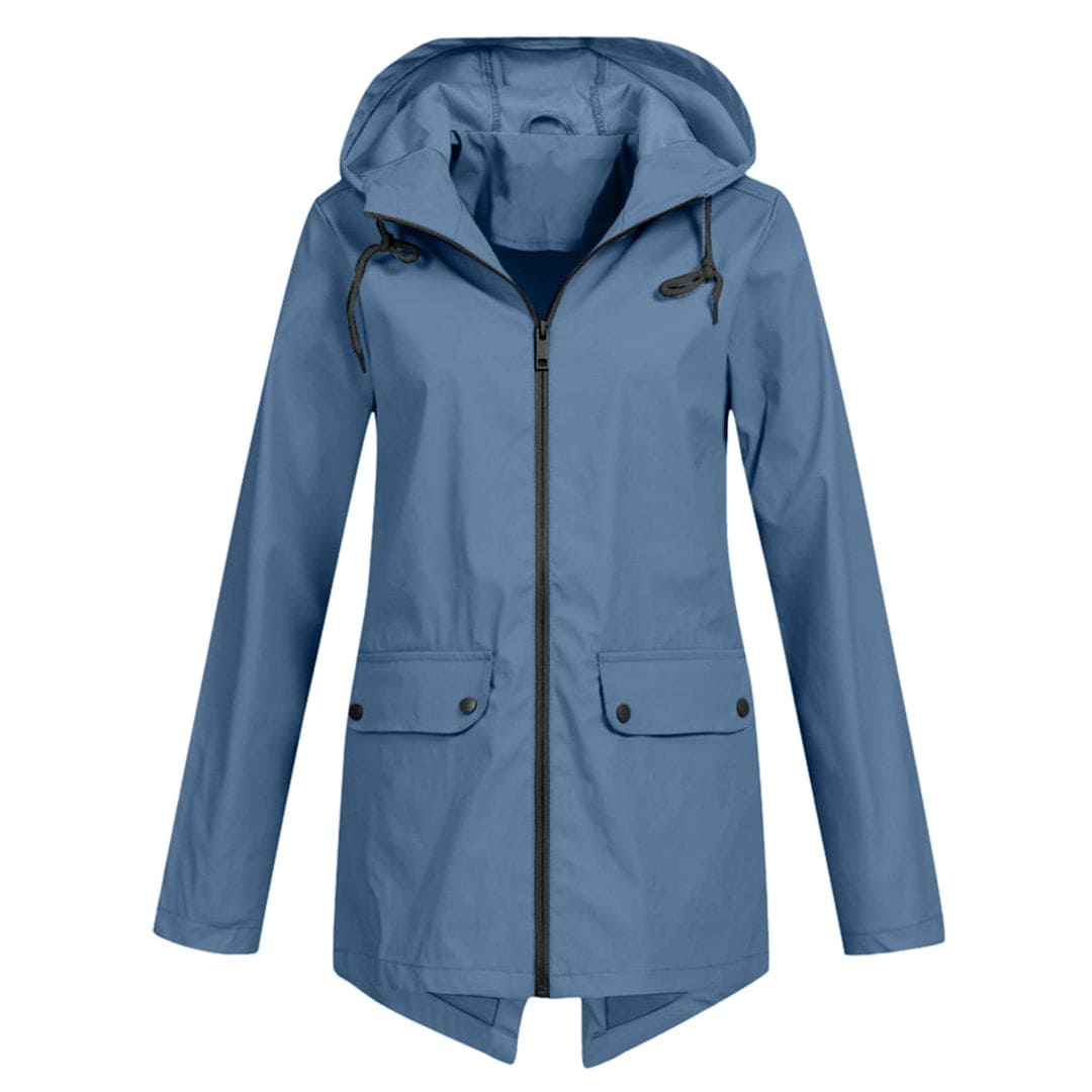 Women's Windbreaker Jacket Blue Lightweight Waterproof - 13