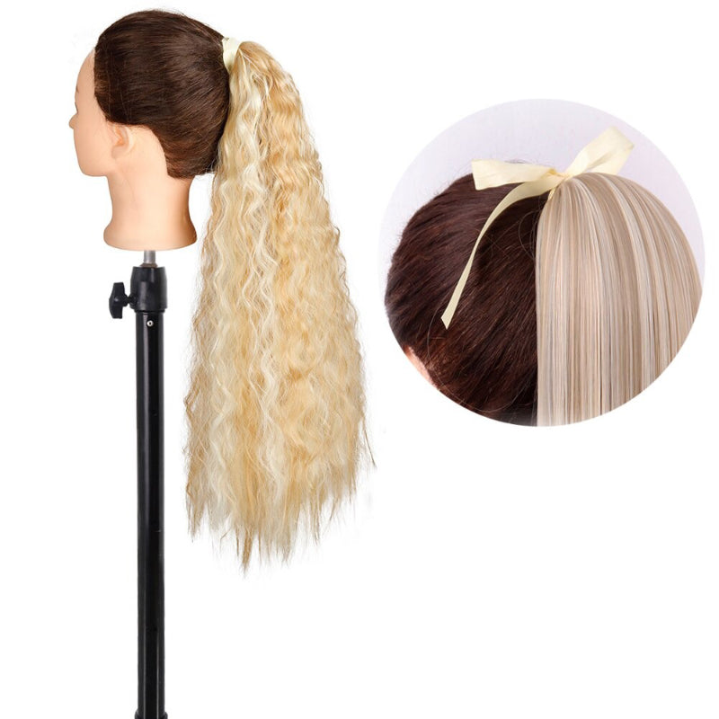 Women's Long Straight Ponytail Hair Extension Black High-Temperature Fiber 18