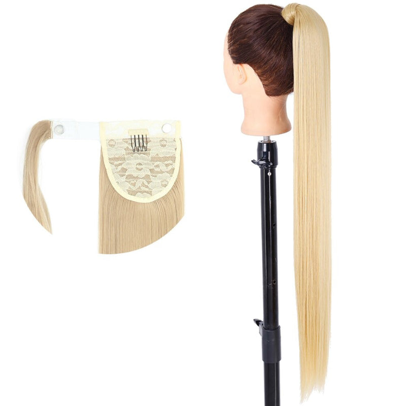 Women's Long Straight Ponytail Hair Extension Black High-Temperature Fiber 23