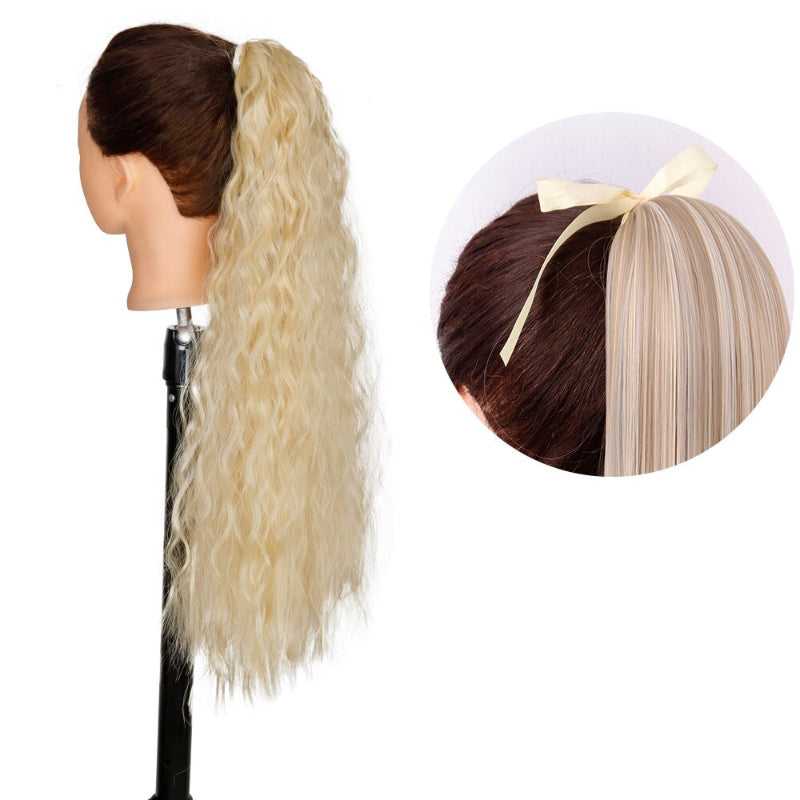Women's Long Straight Ponytail Hair Extension Black High-Temperature Fiber 25