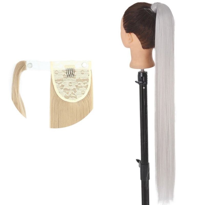Women's Long Straight Ponytail Hair Extension Black High-Temperature Fiber 31