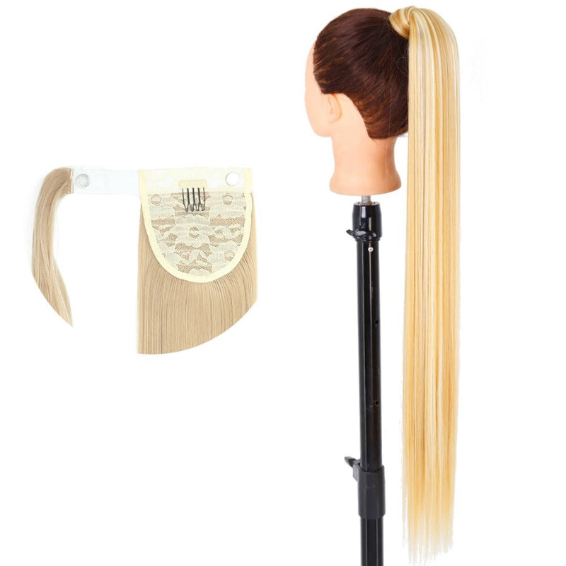 Women's Long Straight Ponytail Hair Extension Black High-Temperature Fiber 36