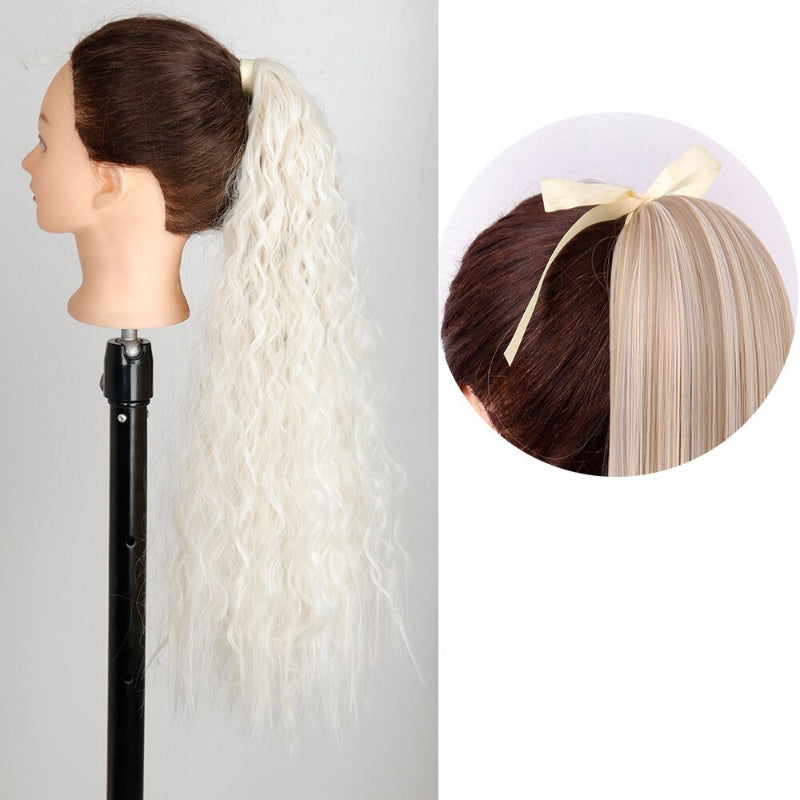 Women's Long Straight Ponytail Hair Extension Black High-Temperature Fiber 37