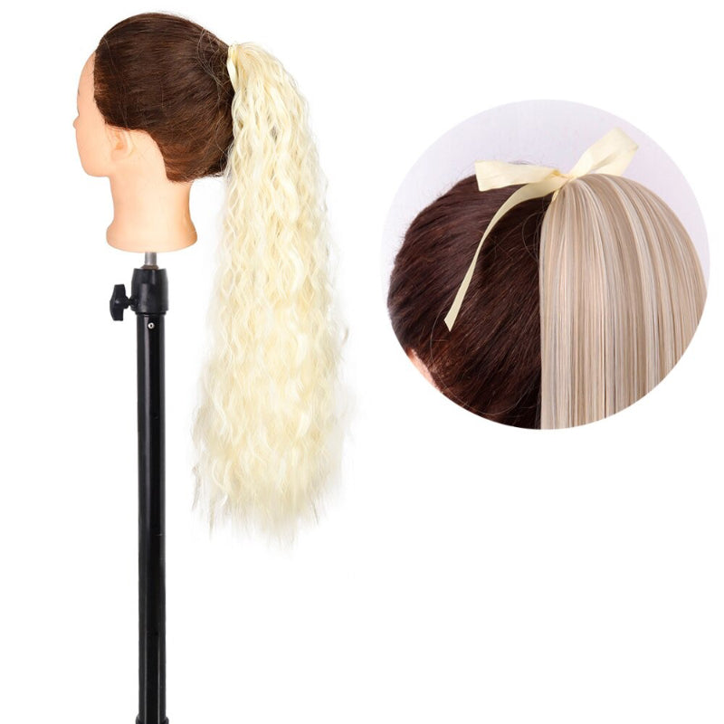 Women's Long Straight Ponytail Hair Extension Black High-Temperature Fiber 38