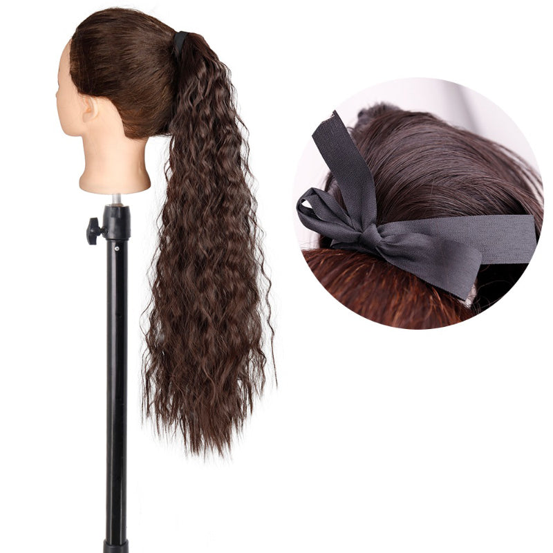 Women's Long Straight Ponytail Hair Extension Black High-Temperature Fiber 51