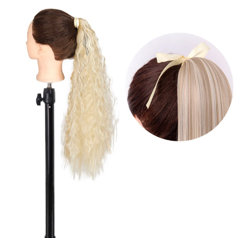 Women's Long Straight Ponytail Hair Extension Black High-Temperature Fiber 52