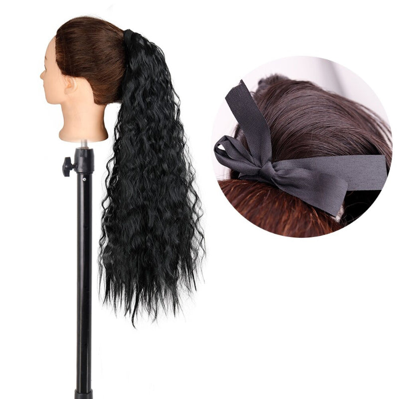 Women's Long Straight Ponytail Hair Extension Black High-Temperature Fiber 59