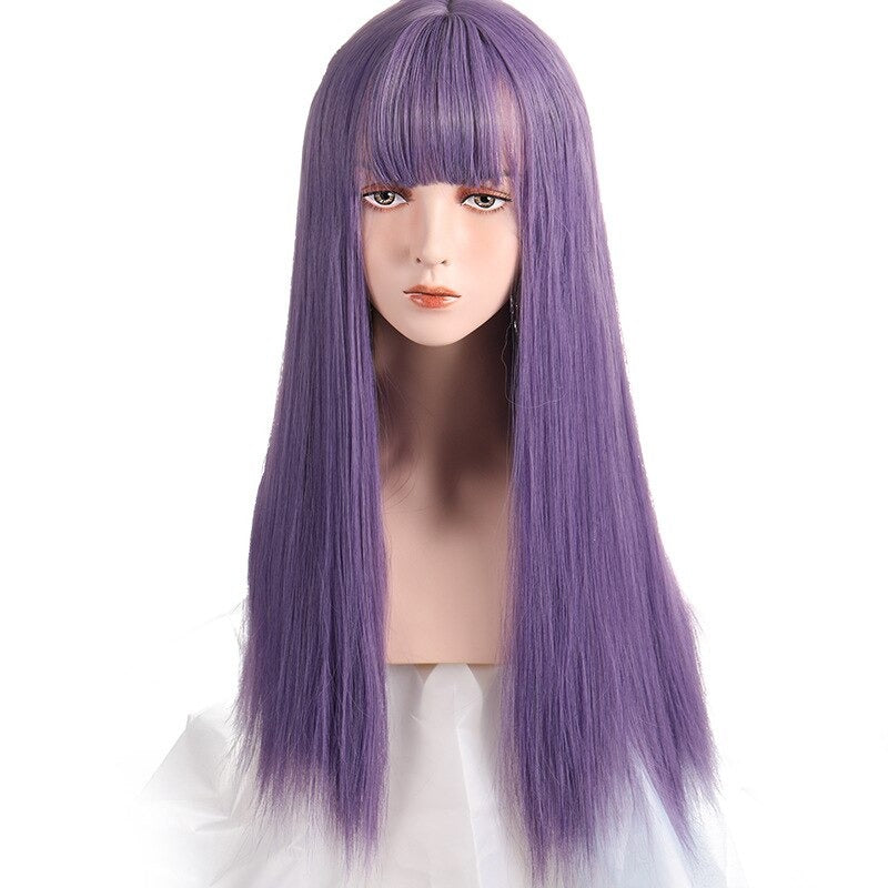 Women's Long Straight Wig Bright Color High-Temperature Fiber 10