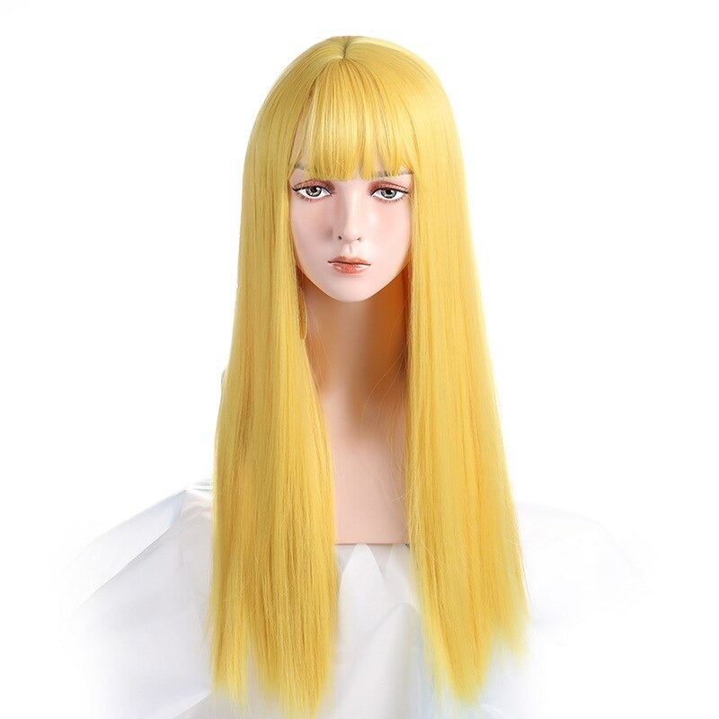 Women's Long Straight Wig Bright Color High-Temperature Fiber 12