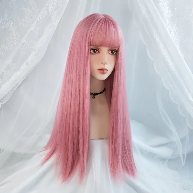 Women's Long Straight Wig Bright Color High-Temperature Fiber 3