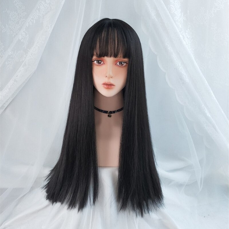 Women's Long Straight Wig Bright Color High-Temperature Fiber 7