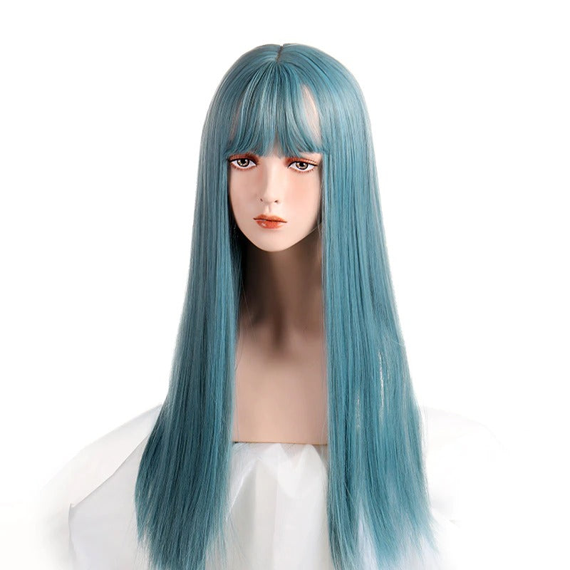Women's Long Straight Wig Bright Color High-Temperature Fiber 8