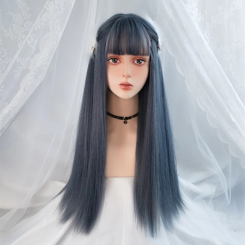 Women's Long Straight Wig Bright Color High-Temperature Fiber 9