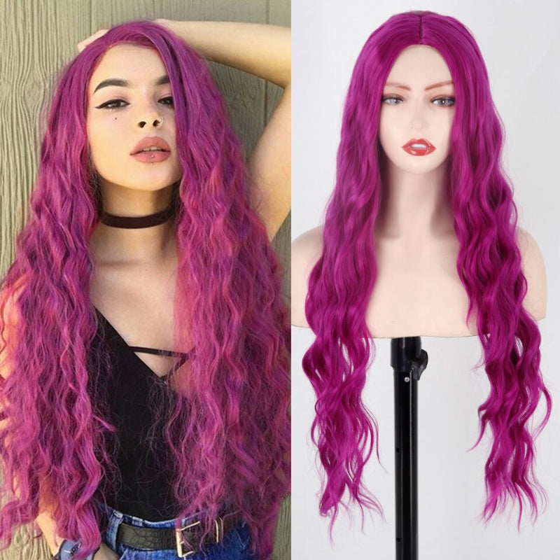 Women's Long Wavy Wig Heat-Resistant Synthetic Hair 10