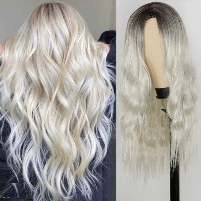 Women's Long Wavy Wig Heat-Resistant Synthetic Hair 11