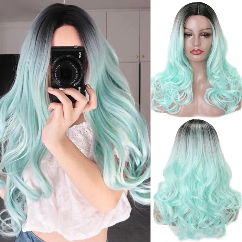 Women's Long Wavy Wig Heat-Resistant Synthetic Hair 19