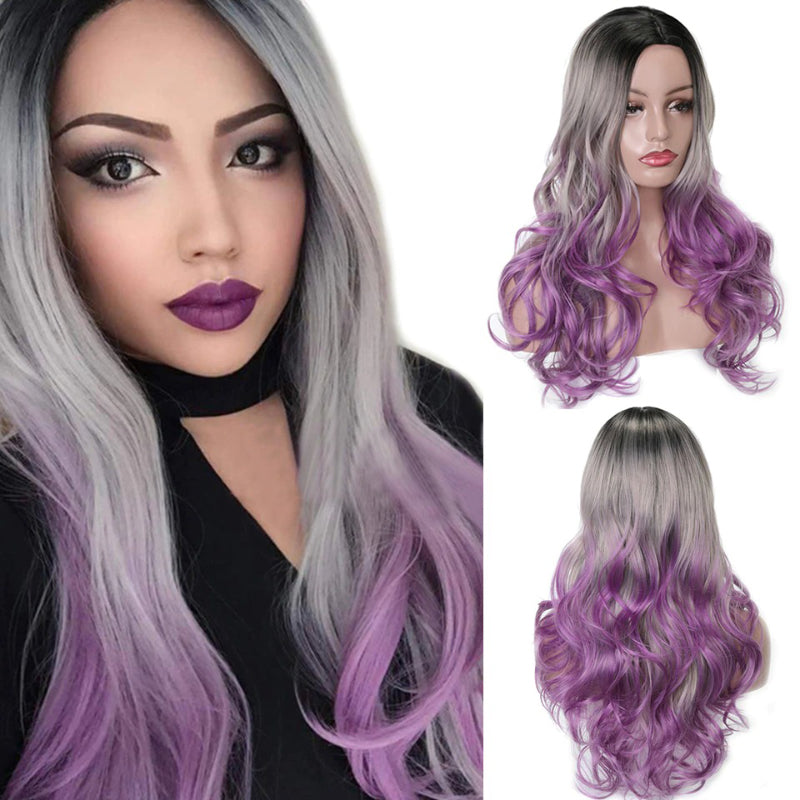 Women's Long Wavy Wig Heat-Resistant Synthetic Hair 22