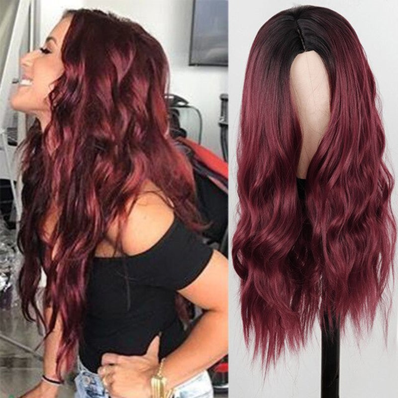 Women's Long Wavy Wig Heat-Resistant Synthetic Hair 24