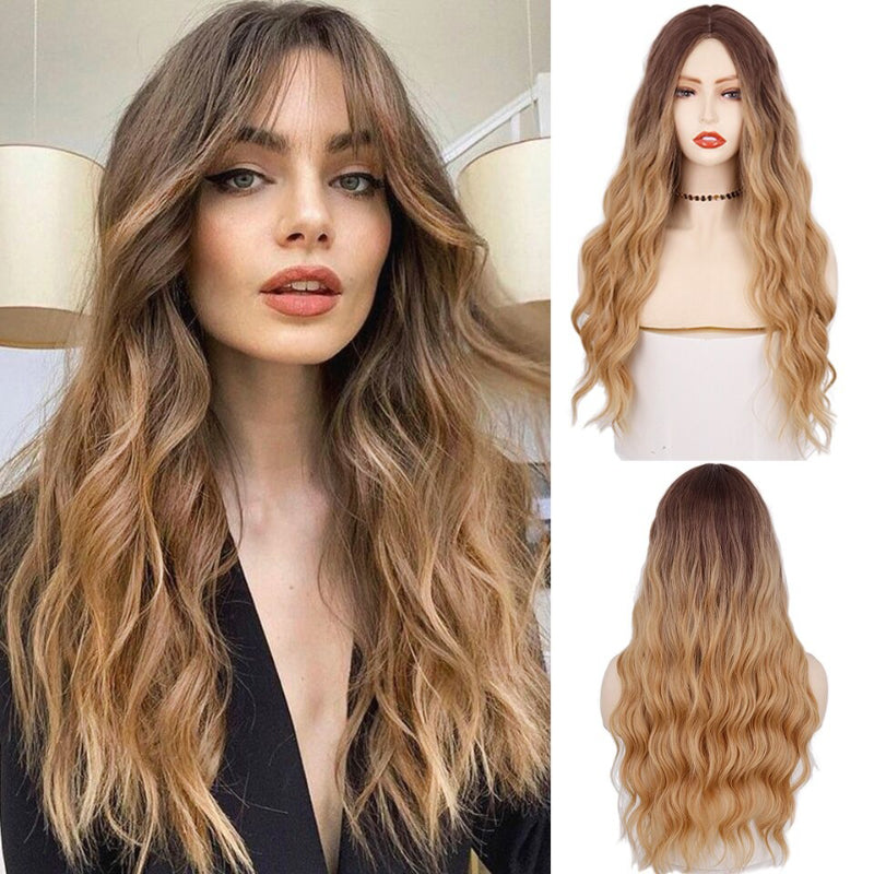 Women's Long Wavy Wig Heat-Resistant Synthetic Hair 25