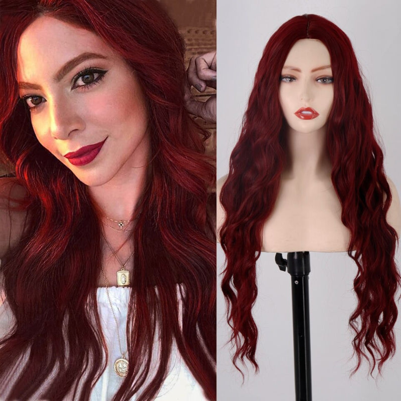 Women's Long Wavy Wig Heat-Resistant Synthetic Hair 5