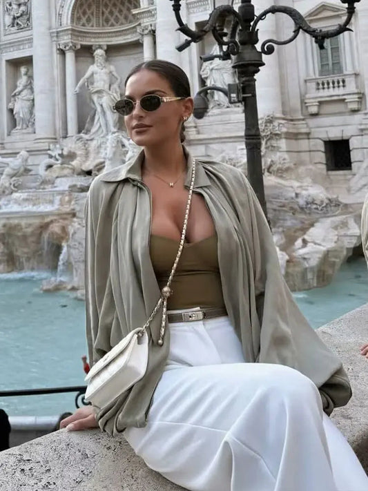 Women's Bomber Jacket Black Loose Fit Polyester - 2