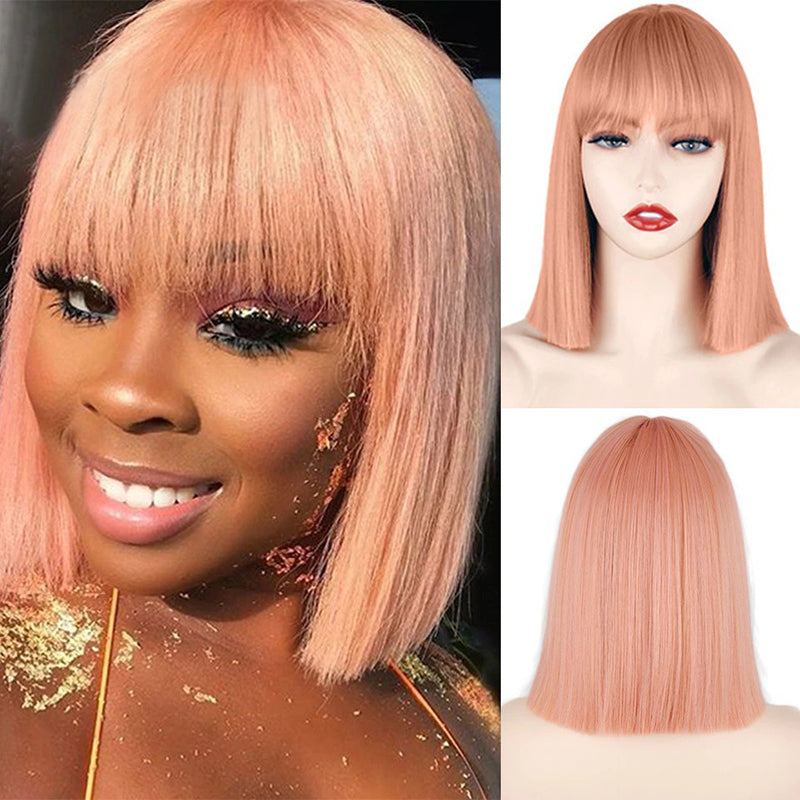 Women's Multi-color Wig Set Long Straight Short Hair with Bangs 13