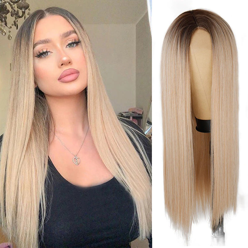 Women's Multi-color Wig Set Long Straight Short Hair with Bangs 24