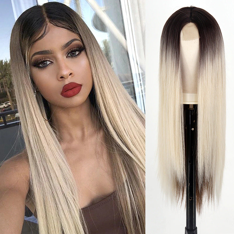 Women's Multi-color Wig Set Long Straight Short Hair with Bangs 25