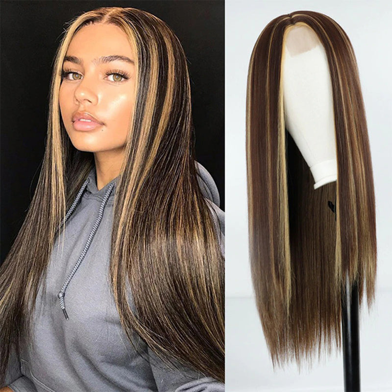 Women's Multi-color Wig Set Long Straight Short Hair with Bangs 32