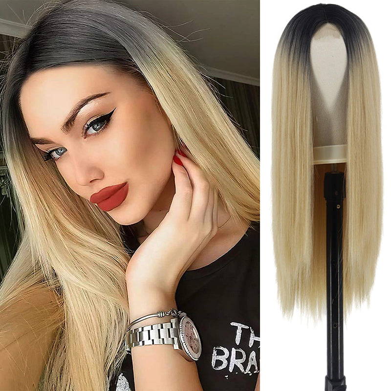 Women's Multi-color Wig Set Long Straight Short Hair with Bangs 34