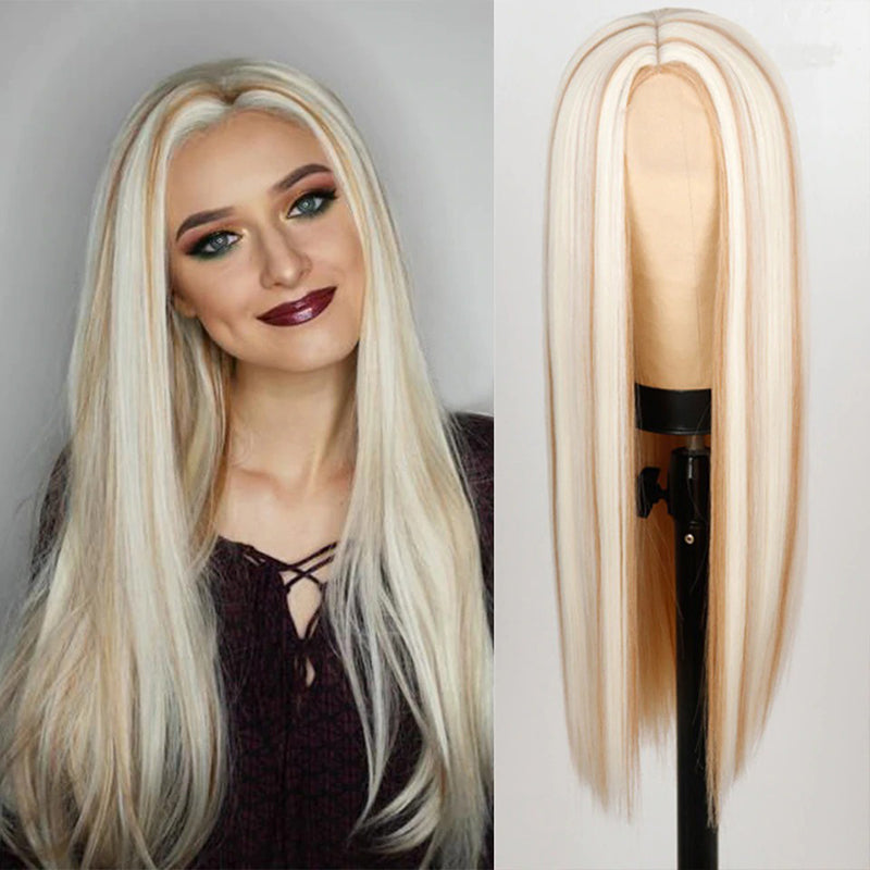 Women's Multi-color Wig Set Long Straight Short Hair with Bangs 41