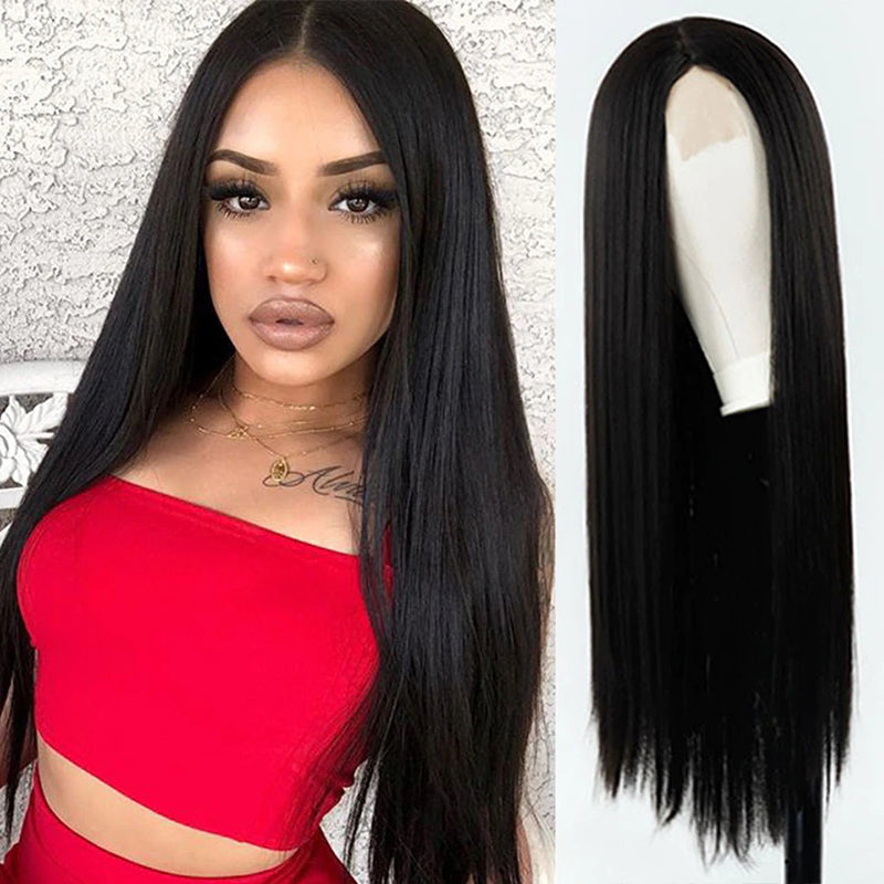 Women's Multi-color Wig Set Long Straight Short Hair with Bangs 46