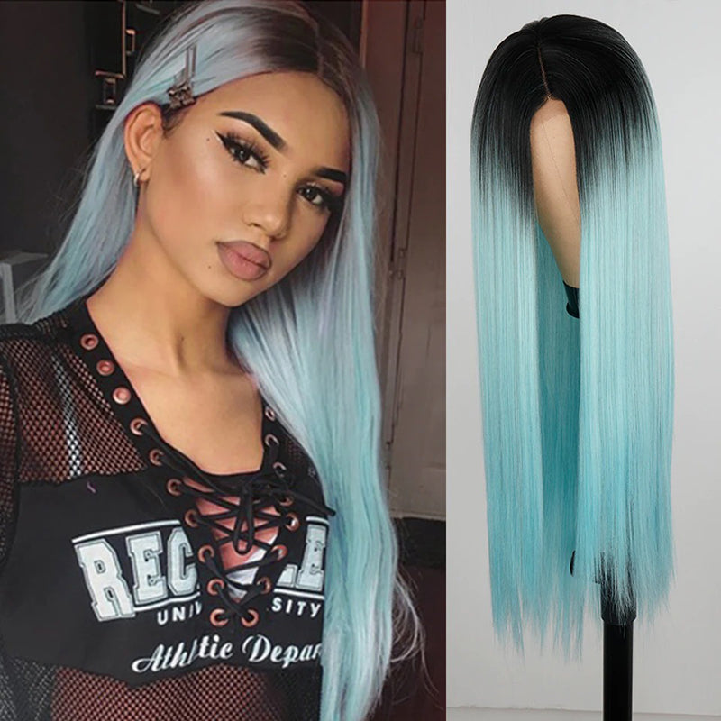 Women's Multi-color Wig Set Long Straight Short Hair with Bangs 51