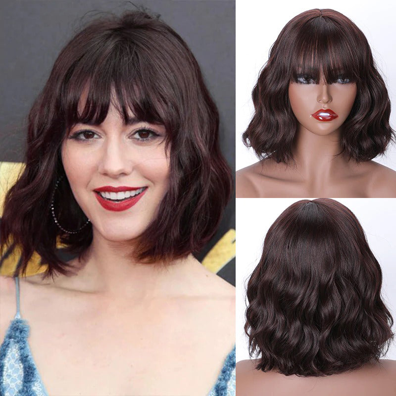 Women's Ombre Blonde Hair Wig Short Wavy High-Temperature Fiber 10