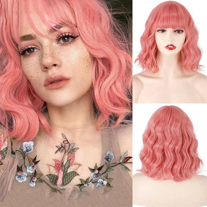 Women's Ombre Blonde Hair Wig Short Wavy High-Temperature Fiber 23