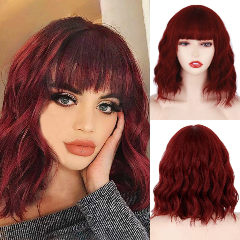 Women's Ombre Blonde Hair Wig Short Wavy High-Temperature Fiber 9