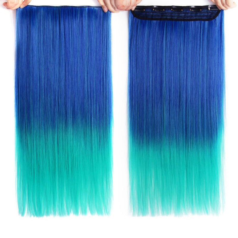 Women's Ombre Clip-In Hair Extensions 22 Inches High-Temperature Fiber 10