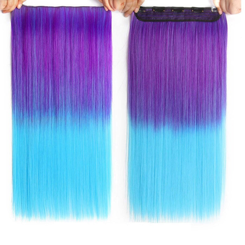 Women's Ombre Clip-In Hair Extensions 22 Inches High-Temperature Fiber 14