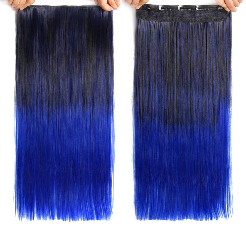 Women's Ombre Clip-In Hair Extensions 22 Inches High-Temperature Fiber 17