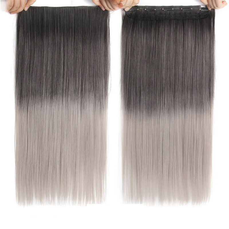 Women's Ombre Clip-In Hair Extensions 22 Inches High-Temperature Fiber 19