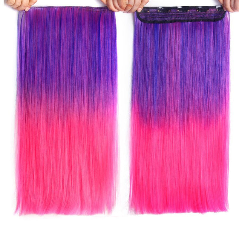 Women's Ombre Clip-In Hair Extensions 22 Inches High-Temperature Fiber 21